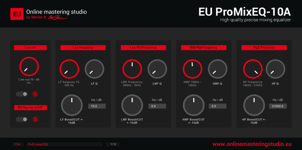 EU ProMixEQ-10A VST Freeware mixing equalizer